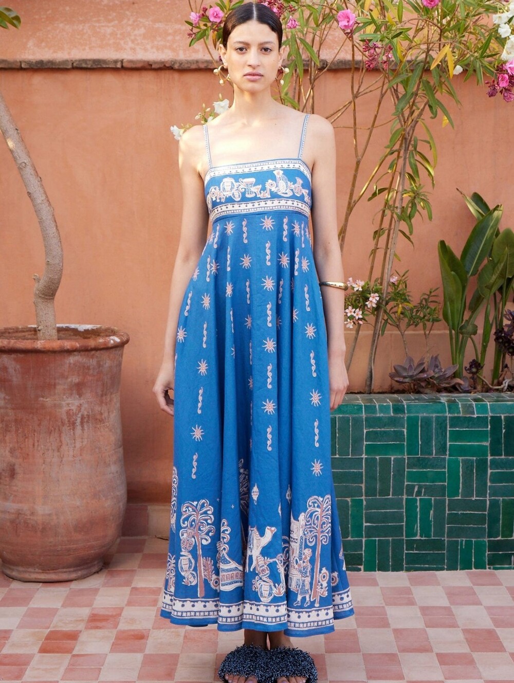 ALEMAIS Acacia Linen Midi Sundress